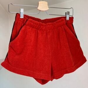 Vintage orange Jantzen retro 80s terry cloth sporty tenniscore shorts size large